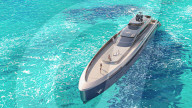 Eco-friendly superyacht powered by hydrogen obtained from seawater.                                   