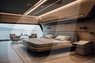 Eco-friendly superyacht powered by hydrogen obtained from seawater.                                   