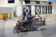 Palestinians with their belongings leave Gaza City as they flee from their homes following the Israeli army's warning, Gaza city, Gaza Strip, Palestinian Territory - 13 Oct 2023