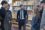 The Prime Minister Rishi Sunak visits the Jewish Community Secondary School