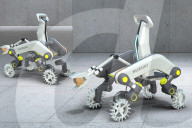 Stair-climbing transport can be bike, wheelchair or stretcher carrier