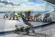 Stair-climbing transport can be bike, wheelchair or stretcher carrier