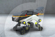 Stair-climbing transport can be bike, wheelchair or stretcher carrier