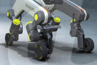 Stair-climbing transport can be bike, wheelchair or stretcher carrier