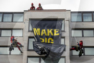 Extinction Rebellion Protest Energy Intelligence Forum in London, UK.