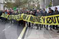 Extinction Rebellion Protest Energy Intelligence Forum in London, UK.