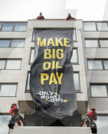 Extinction Rebellion Protest Energy Intelligence Forum in London, UK.