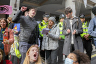Extinction Rebellion Protest Energy Intelligence Forum in London, UK.