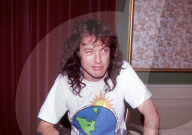 AC/DC ; ANGUS YOUNG ; Press conference ; at Tivoli's Garden, Copenhagen, Denmark ; 9 August 1991 ; Credit : Georges Amann /DALLE