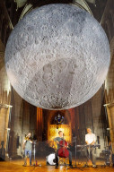 Museum of the Moon by Luke Jerram at Southwark Cathedral, London, UK.