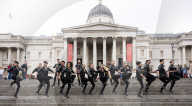 17 Argentinian drummers - Malevo in 
Trafalgar Square, London, UK. 