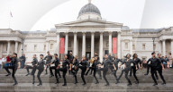 17 Argentinian drummers - Malevo in 
Trafalgar Square, London, UK. 