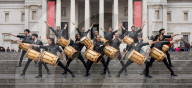 17 Argentinian drummers - Malevo in 
Trafalgar Square, London, UK. 