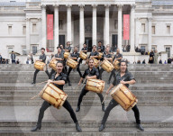 17 Argentinian drummers - Malevo in 
Trafalgar Square, London, UK. 