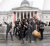 17 Argentinian drummers - Malevo in 
Trafalgar Square, London, UK. 