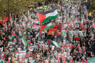 March For A Ceasefire In Palestine in London, UK.