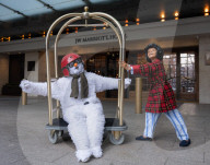 Snowman themed Afternoon Tea at Grosvenor House Hotel, London, UK.
