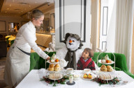 Snowman themed Afternoon Tea at Grosvenor House Hotel, London, UK.
