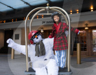 Snowman themed Afternoon Tea at Grosvenor House Hotel, London, UK.