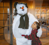 Snowman themed Afternoon Tea at Grosvenor House Hotel, London, UK.