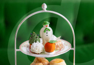 Snowman themed Afternoon Tea at Grosvenor House Hotel, London, UK.