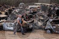 Cars destroyed during Hamas attack