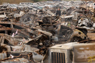 Cars destroyed during Hamas attack