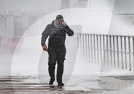 Storm Ciaran in Portsmouth, UK.