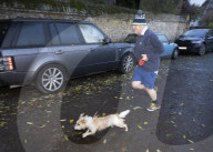 Former Prime Minister Boris Johnson jogging in Wallingford, UK.