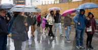 Raining in Soho, London, UK. 