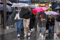 Raining in Soho, London, UK. 
