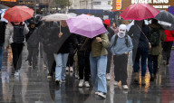 Raining in Soho, London, UK. 