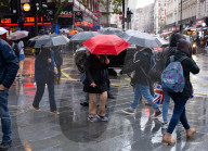 Raining in Soho, London, UK. 