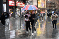 Raining in Soho, London, UK. 