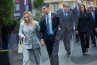 The Prime Minister Rishi Sunak and other leaders at the AI Safety Summit