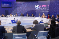 The Prime Minister Rishi Sunak meets tech CEOs at Bletchley Park