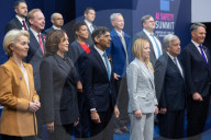 The Prime Minister Rishi Sunak and other leaders at the AI Safety Summit