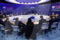 The Prime Minister Rishi Sunak meets tech CEOs at Bletchley Park