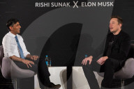 The Prime Minister Rishi Sunak talks to Elon Musk
