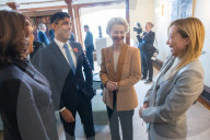 The Prime Minister Rishi Sunak and other leaders at the AI Safety Summit