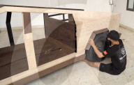Wooden Tesla Cybertruck built as gift for Elon Musk