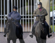 Prince Andrew Takes an Early Morning Ride at Windsor