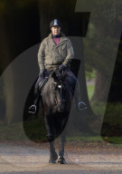Prince Andrew Takes an Early Morning Ride at Windsor