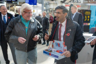The Prime Minister Rishi Sunak sells poppies for the British Legion at Norwich Station on way to Bacton Oil & Gas Terminal