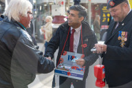 The Prime Minister Rishi Sunak sells poppies for the British Legion at Norwich Station on way to Bacton Oil & Gas Terminal