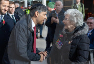 The Prime Minister Rishi Sunak sells poppies for the British Legion at Norwich Station on way to Bacton Oil & Gas Terminal