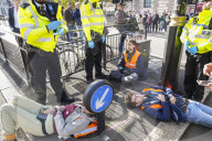 Just Stop Oil protesters near Downing Street in London, UK.