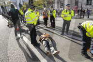 Just Stop Oil protesters near Downing Street in London, UK.