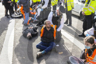 Just Stop Oil protesters near Downing Street in London, UK.