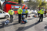 Just Stop Oil protesters near Downing Street in London, UK.